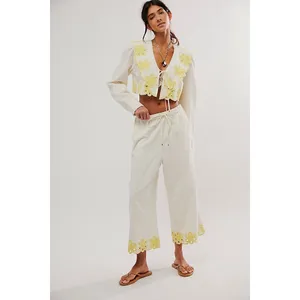 Free People Amina Boho Cropped Blouse Sz M thumbnail 4