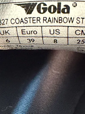 Gola‎ Coaster Rainbow Stitch Denim Multi Canvas Vegan Sneakers Womens Size 8 thumbnail 11