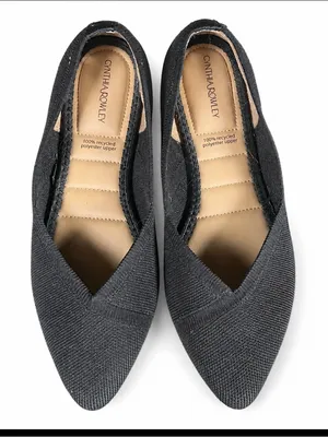 Cynthia Rowley Black Pointed Knit Slip-Ons thumbnail 7