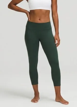 Pact On The Go-To Cropped Legging Organic Cotton Dark Green Size Small thumbnail 1