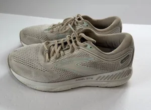 Brooks women’s Neutral Running Shoes wide D- Light Tan with Cream Accents thumbnail 1