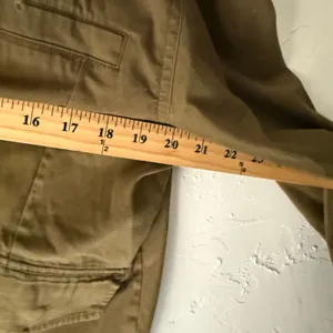 Brandy Melville Womens Olive Green Utility Jacket Hooded Cropped‎ Military Coat thumbnail 8