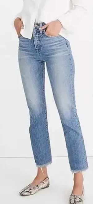 NWT Madewell The Perfect Vintage Jeans Womens 25 Ainsworth Wash AF691‎ Raw Hem thumbnail 1