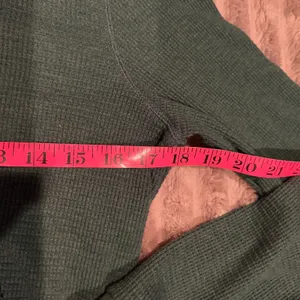 Tna Aritzia Waffle Knit Full Zip Hoodie Dark Green Cropped Thermal Sweater Small thumbnail 6