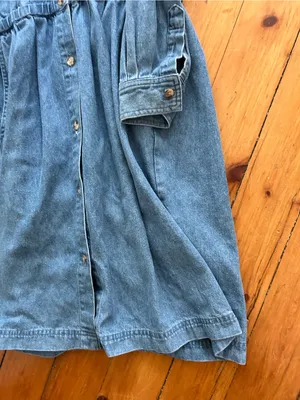 Eddie Bauer vintage button front denim long sleeve dress cotton medium thumbnail 2