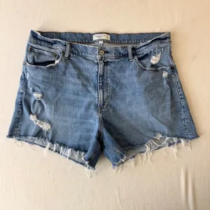 Abercrombie & Fitch The 4" Mom Short 34/18 Blue Curve Love Distressed Denim thumbnail 2