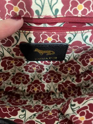 Emma Fox suede and leather patchwork purse. thumbnail 3