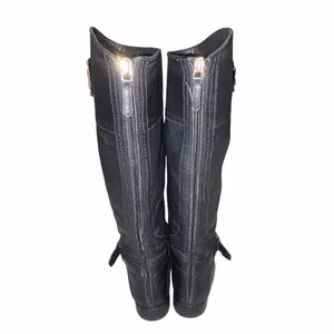 Tory Burch Black Pebbled Leather Teresa Tall Riding Boots Shoes 6 thumbnail 6