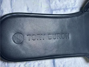 TORY BURCH Double T Sport Leather Slide Sandal Perfect Black Size 9.5 (40) thumbnail 6