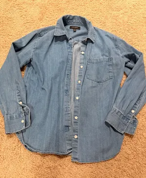 Light Blue Denim Button-Up Shirt thumbnail 1