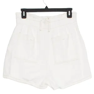 Zara Shorts Paperbag Waist Button Fly High Rise Cottage Y2K Minimalist White 6 thumbnail 4