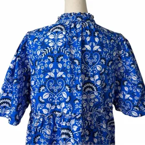 Sugarlips Lulu Dixie Dress Mini Shift Blue Floral Cotton Women’s Size Medium thumbnail 10