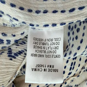 THML Woman S Blue Cream Geometric Print Tiered Babydoll Gauzy Rainbow Embroidery thumbnail 8