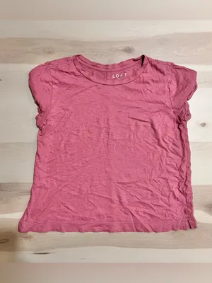 LOFT Women's Pink 100% Cotton Crewneck T-Shirt Short Sleeve Casual Top Medium thumbnail 3