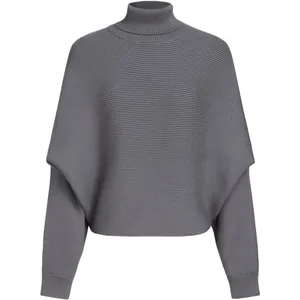 Cider Womens Gray Batwing Turtleneck Ribbed Knit Oversized Sweater XL CD20221013 thumbnail 2