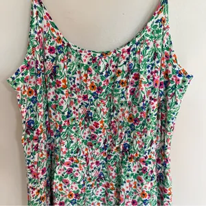 J.CREW Factory Midi Dress Women’s 8 Floral Sleeveless Ruffle Curved‎ Hem Viscose thumbnail 3