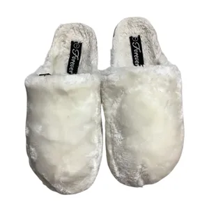 Forever (not forever 21) Cozy Cream colored Furry Amphibious Sole Slippers. thumbnail 5