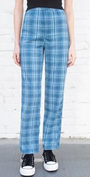 ✨Brandy Melville Tiden Plaid Blue One Size Pants✨ thumbnail 1