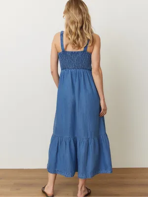 Marine Layer Selene Blue Maxi Dress Sleeveless XL thumbnail 2