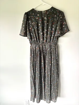 Baltic Born Belfast Pleated Midi Dress Antique Jade Floral Cottagecore thumbnail 11