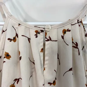 Mi‎ Ami Francesca's women's cream floral high neck loose relaxed tank blouse XS thumbnail 5