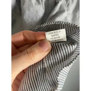 Brandy Melville Striped Pinstripe Off-Shoulder Peasant Blouse Top Cotton Womens thumbnail 6