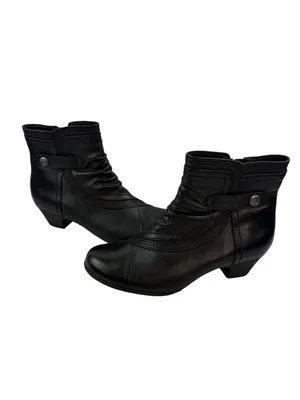*Rockport by Cobb Hill Abbott Panel Ankle Boots Size 7.5 Black Leather Comfort thumbnail 4