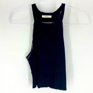 Tres Bien Ribbed Cropped Halter Tank Black‎ M thumbnail 3