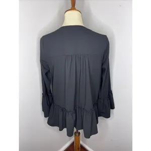 Tuckernuck Pomander Place Black Kenzo Crepe‎ Blouse Top Women's Size Medium thumbnail 4