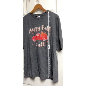 Delta Pro Weight Happy Fall Yall Graphic T-Shirt Charcoal‎ Gray Women 2XL thumbnail 5
