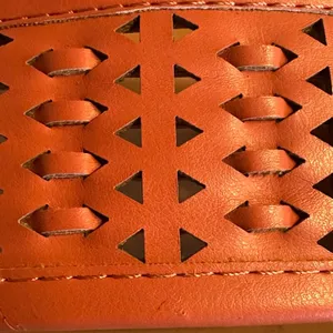 EUC Andiamo Abailey Weave Flats/Sandals Salmon Peach 7.5/7.5W Boho Faux Leather thumbnail 7
