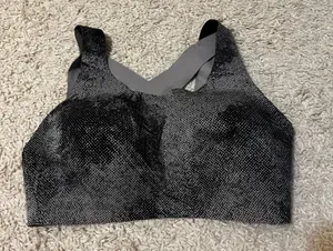 Lululemon Entire Bra Pixel Print Ice Grey Black Size 36dd thumbnail 1