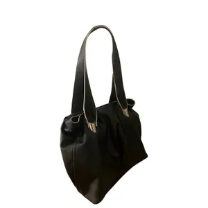 CROMIA Italian Leather Shoulder Bag Black Silver Hardare LUXURY Purse thumbnail 12
