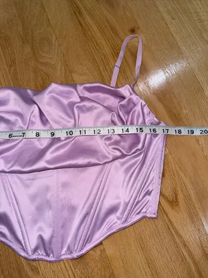 Urban outfitters Lexi satin cowl corset crop top NWT size large thumbnail 5
