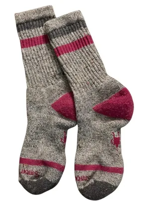 Smartwool Women's Classic Hike Full Cushion Crew Socks Medium‎ Grey/Pink Merino thumbnail 1
