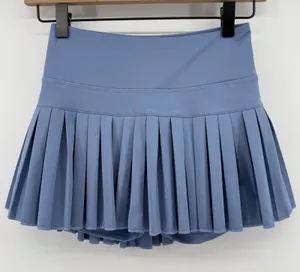 Gold Hinge Pleated Tennis Skirt Skort Dusty Blue Women XS Pickleball Preppy thumbnail 1