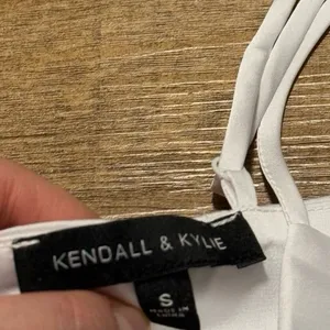PacSun Kendall & Kylie White Satin Cowl Neck Silky Slip Mini Dress Size S thumbnail 3