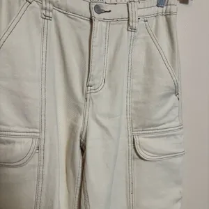 PacSun Women's‎ Elastic Waist Cargo Pants Utility Pockets Beige Size Small thumbnail 2
