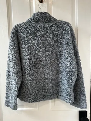 Love Tree Light Gray Sherpa Henley Pullover thumbnail 3