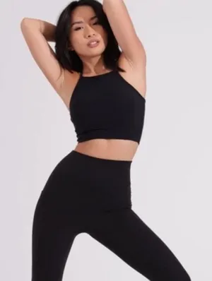 Buff Bunny Collection Ivy Crop Top Black Strappy Back Athletic Tank Size M thumbnail 1