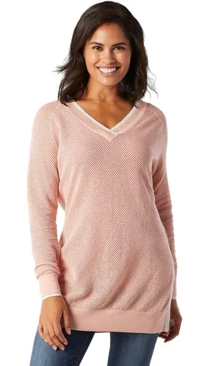 Smart Wool Everyday Exploration Pink Tunic Merino Wool Sweater Sz M thumbnail 1
