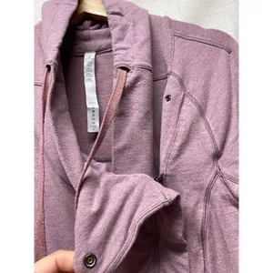 Lululemon Women Coast Easy Wrap Jacket Sz‎ 8 French Terry Heathered Misty Merlot thumbnail 6