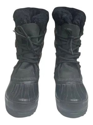 Vintage: Sorel ™ ✪ Alpine Felt Lined Wool Trim Leather Lug Sole Boots ✪ Black 7M thumbnail 8
