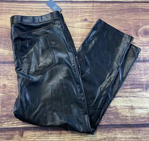 Abercrombie & Fitch Pants Womens 35 Faux Leather Straight Ultra High Rise 90s thumbnail 1