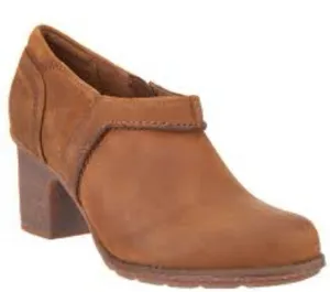 Clarks Sashlin Aleta‎ booties shooties brown leather size 8 thumbnail 1