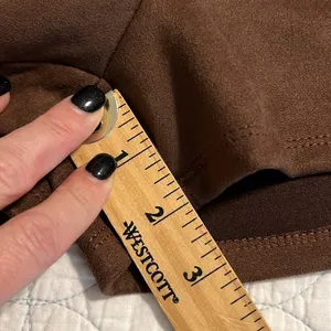HAUTE MONDE women’s size XL wrap style feels like suede brown skort 2” inseam thumbnail 2