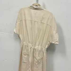 Universal Thread Cotton Utility Carpenter Jumpsuit 8 Short Sleeve Belted Cream thumbnail 7