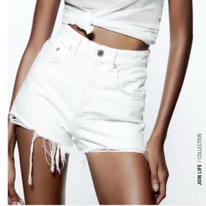 Zara White Jean Shorts thumbnail 1