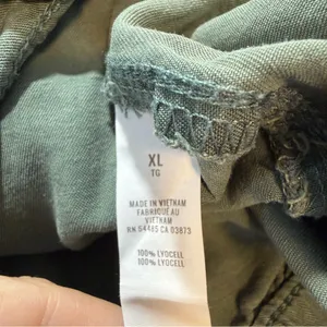 Aerie Lyocell Paperbag Wide Leg Pants XL Olive Green Pull On NWT thumbnail 7