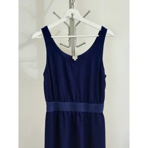 Wilfred Aritzia Women’s Navy Blue Mini Dress Smocked Waist Scoop Neck Size S thumbnail 4